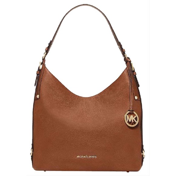 Michael Kors Handbags - Michael Kors Brown Pebbled Leather Belted Shoulder Hobo Bag